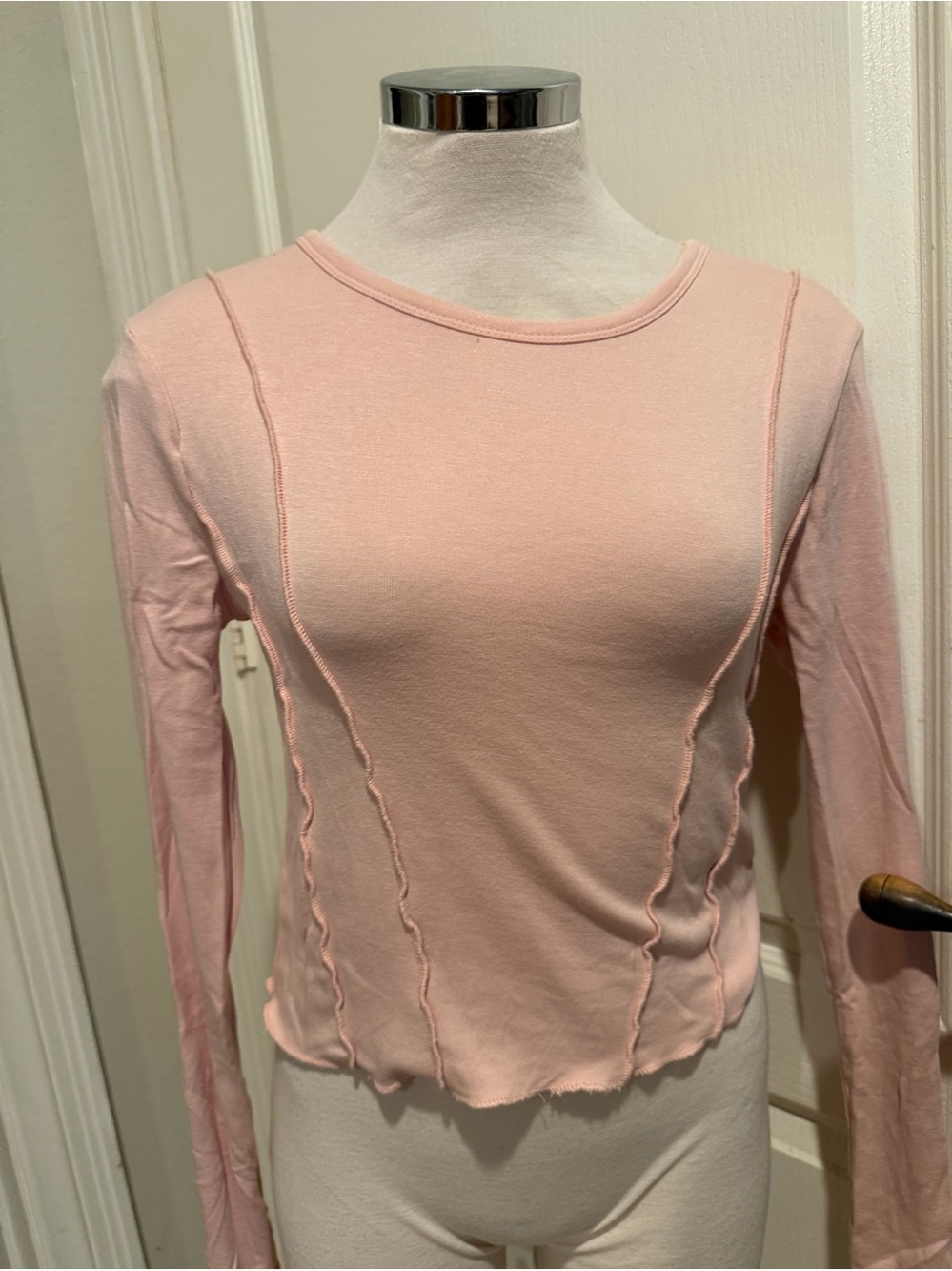 Hurley Light Pink Long-Sleeve Seam Detail Top
